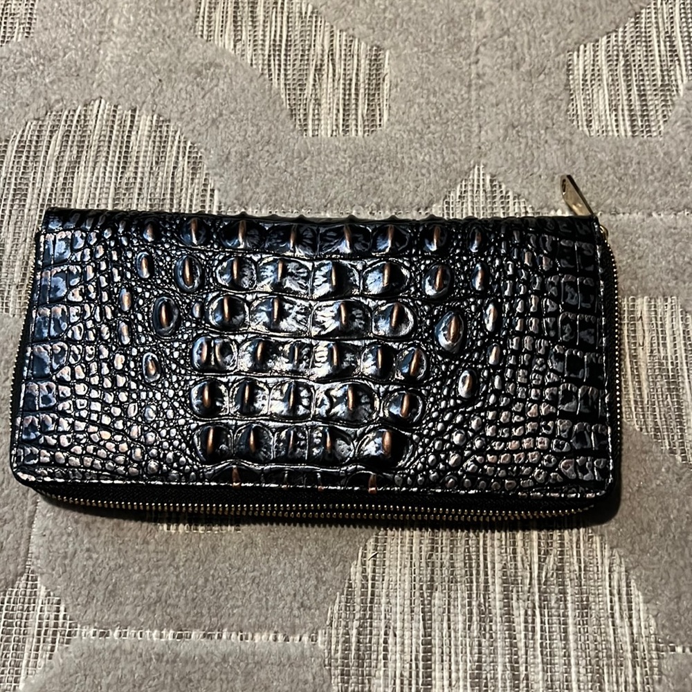 Brahmin Skyler Wristlet Passport Wallet color Dusk